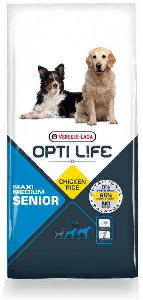 Opti Life Senior Medium/Maxi Hundefutter mit viel Huhn&Reis