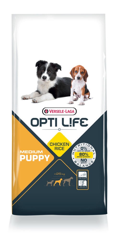 Opti Life Puppy Medium Hundefutter mit viel Huhn&Reis