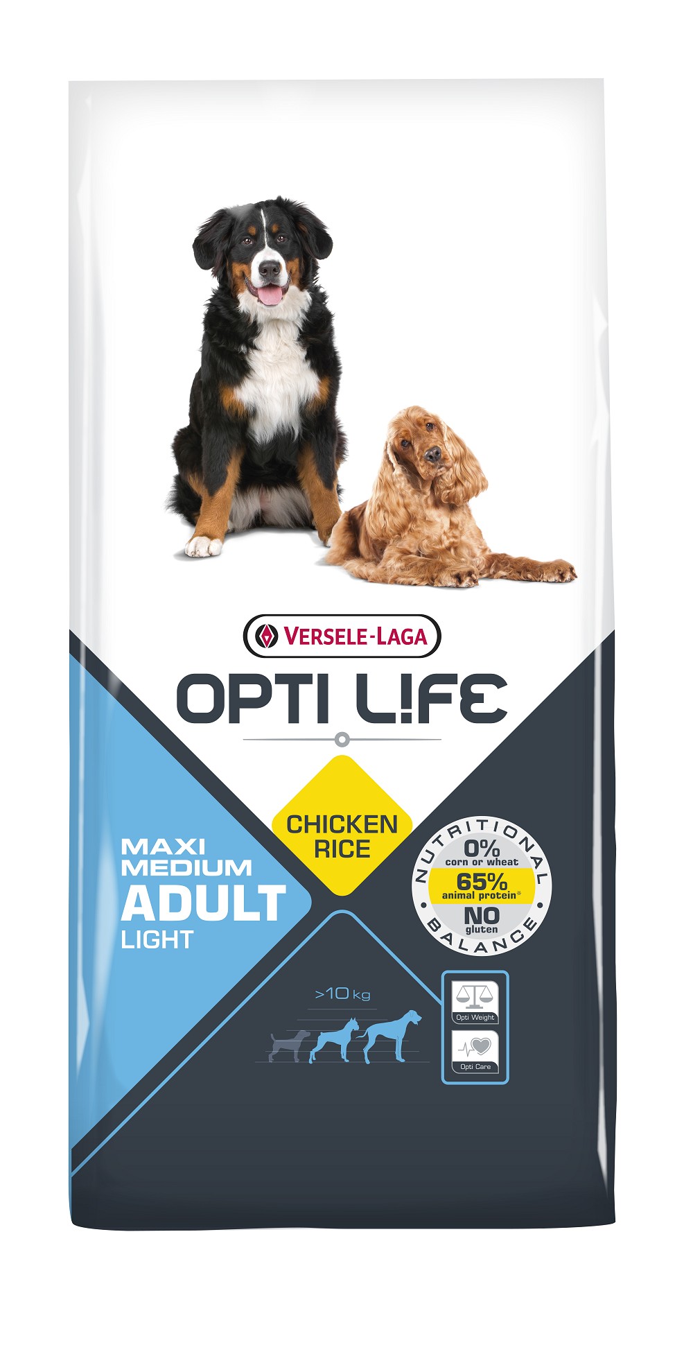 Opti Life Adult Light Medium/Maxi Hundefutter mit viel Huhn & Reis