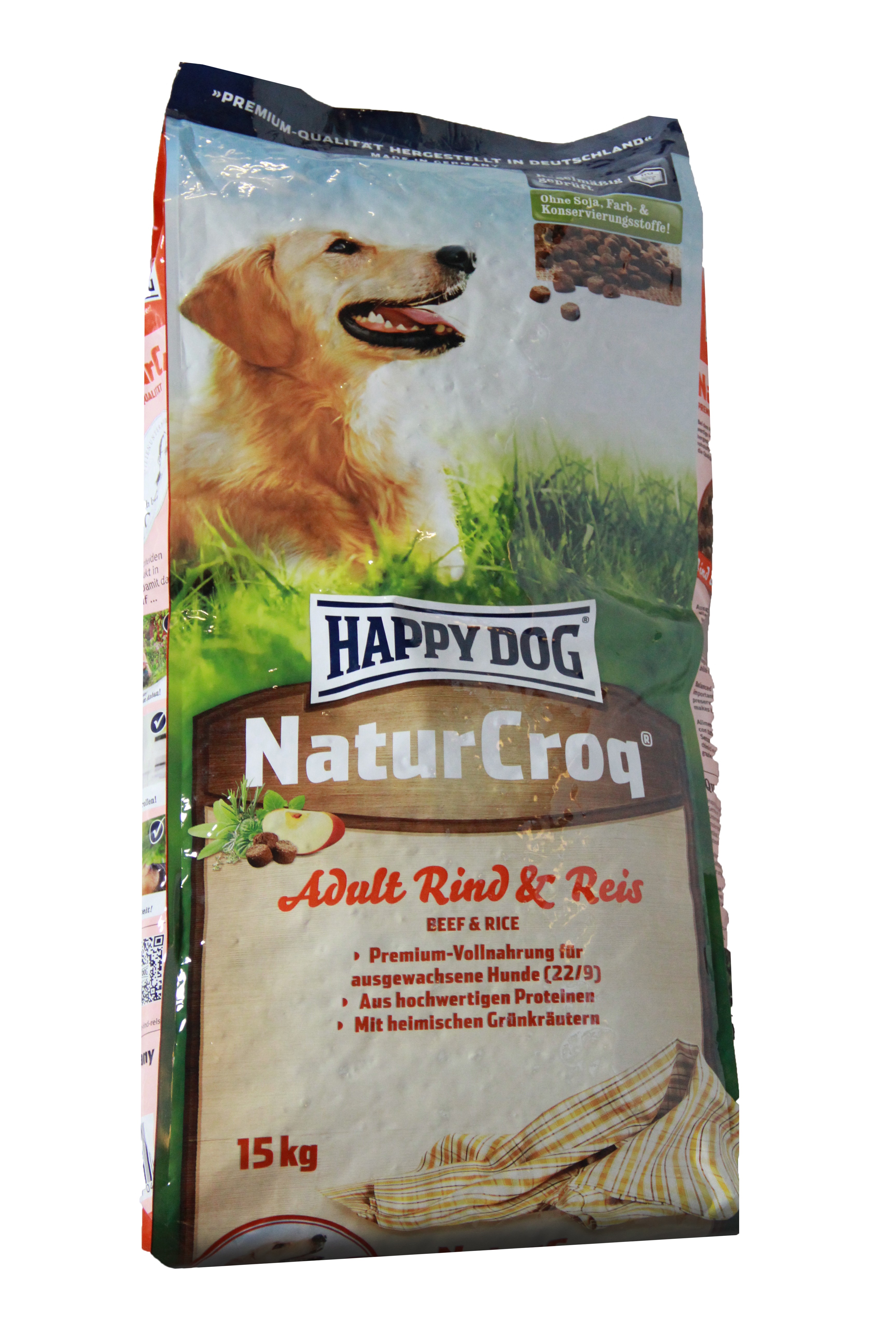 Happy Dog NaturCroq mit Rind und Reis Hundefutter
