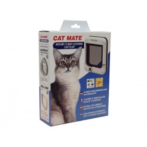 Cat Mate 4-Weg-Drehverschluss Katzenklappe Weiß