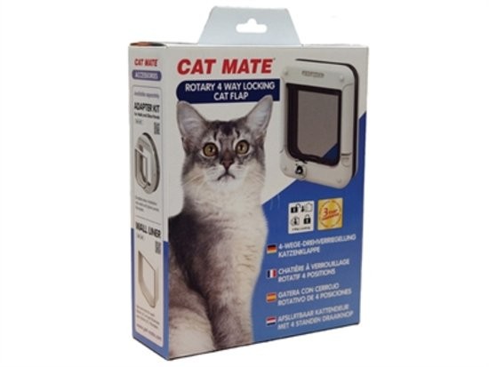 Cat Mate 4-Weg-Drehverschluss Katzenklappe Weiß