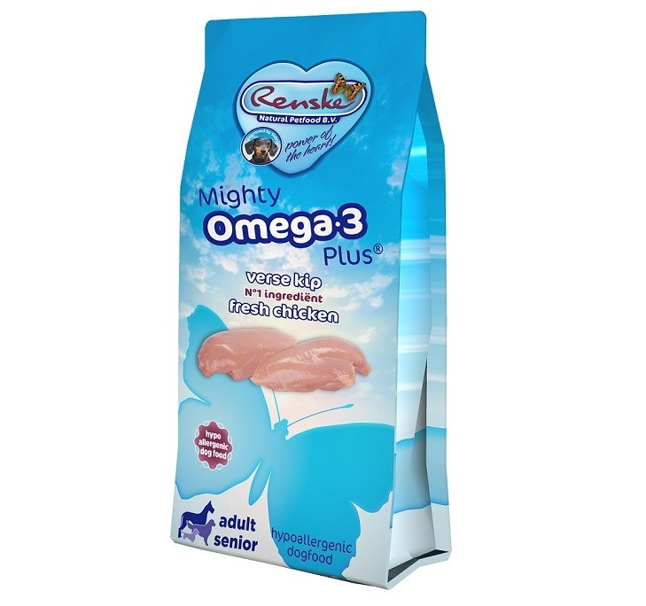 Renske Mighty Omega 3 Plus Adult/Senior Huhn & Reis Hundefutter