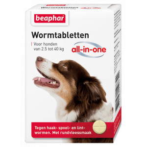 Beaphar Entwurmungsmittel All-in-One (2,5 – 40 kg) Hund 4 Tabletten