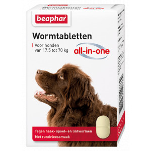 Beaphar Entwurmungsmittel All-in-One (17,5 – 70 kg) Hund 6 Tabletten