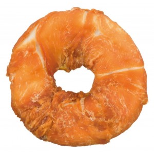 Büffelhaut Donut mit Huhn für Hunde