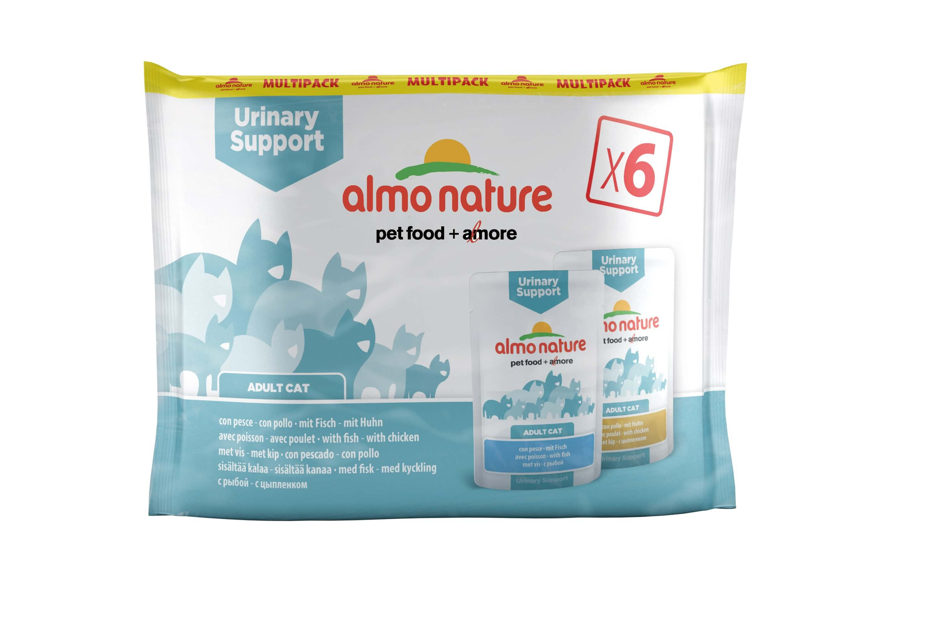 Almo Nature Urinary Support Multipack Vis & Kip 6x70gr