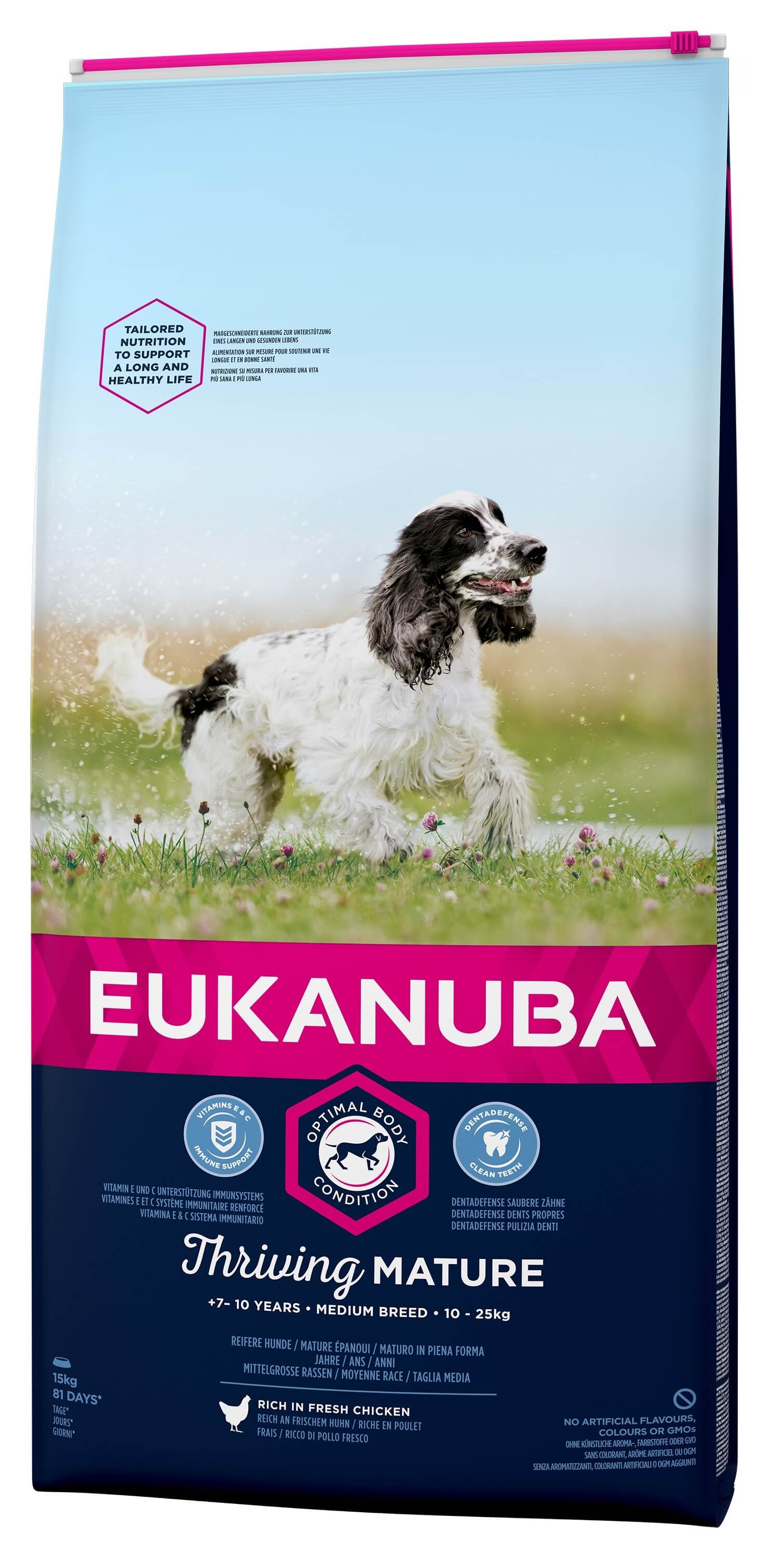 Eukanuba Thriving Mature Medium Breed kip hondenvoer