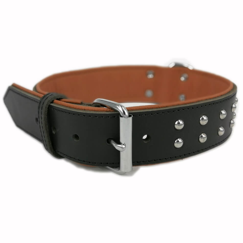 Weiches Lederhalsband Quasar Schwarz