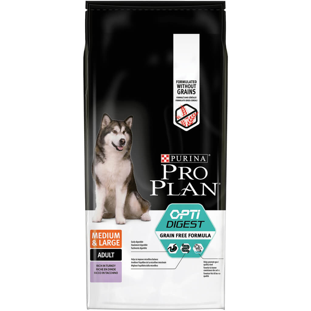Pro Plan Optidigest Medium & Large Adult Sensitive Digestion Kalkoen Graanvrij hondenvoer