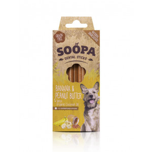 Soopa Dental kauwstaven Banaan & Pindakaas voor de hond