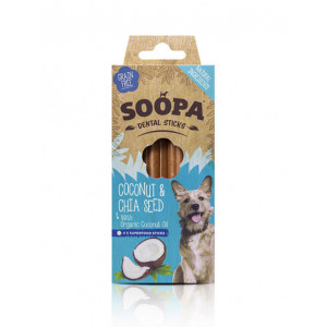 Soopa Dental kauwsticks Kokosnoot & Chiazaad voor de hond