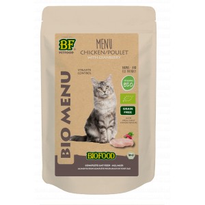 BF Petfood Biofood Organic Huhn Bio Menu Struvite Control Katzen-Nassfutter (Beutel 100 g) 20 x 100 g