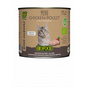 BF Petfood Biofood Organic Bio Menu Struvite Control Huhn Katzen-Nassfutter (Dosen 200 g) 12 x 200 g