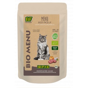 BF Petfood Biofood Organic Rind Bio Menu Flea & Tick Katzen-Nassfutter (Beutel 100 g) 2 x (20 x 100 gr)