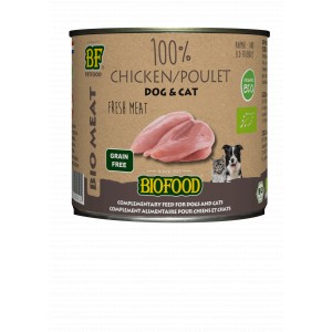 BF Petfood Biofood Organic 100% Huhn Nassfutter für Hund/Katze (Dosen 200 g) 24 x 200 g