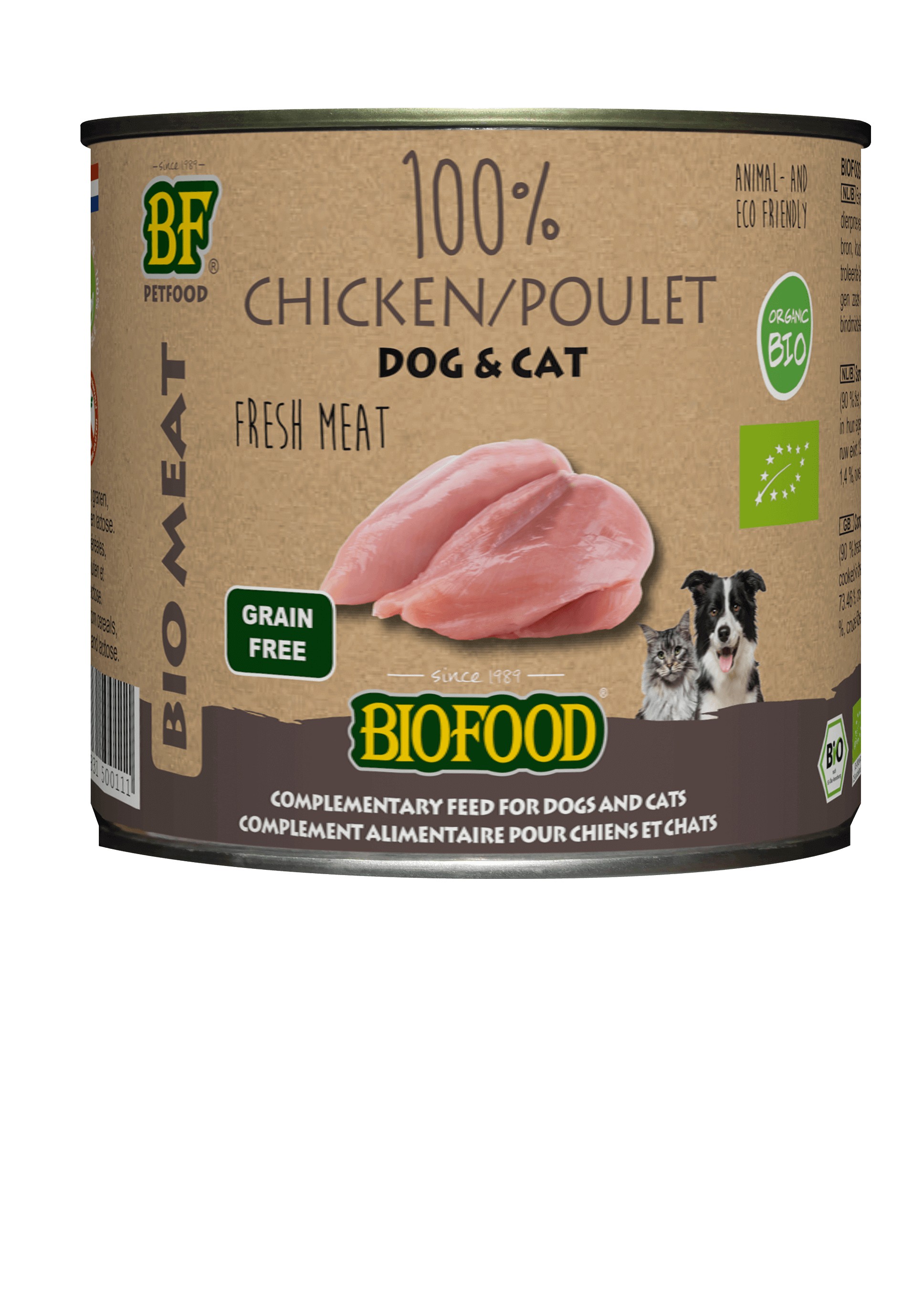 Biofood Organic 100 Huhn Nassfutter für Hund und Katze (200 g)
