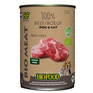 BF Petfood Biofood Organic 100% Rind Nassfutter für Hund/Katze (Dosen 400 g) 24 x 400 g