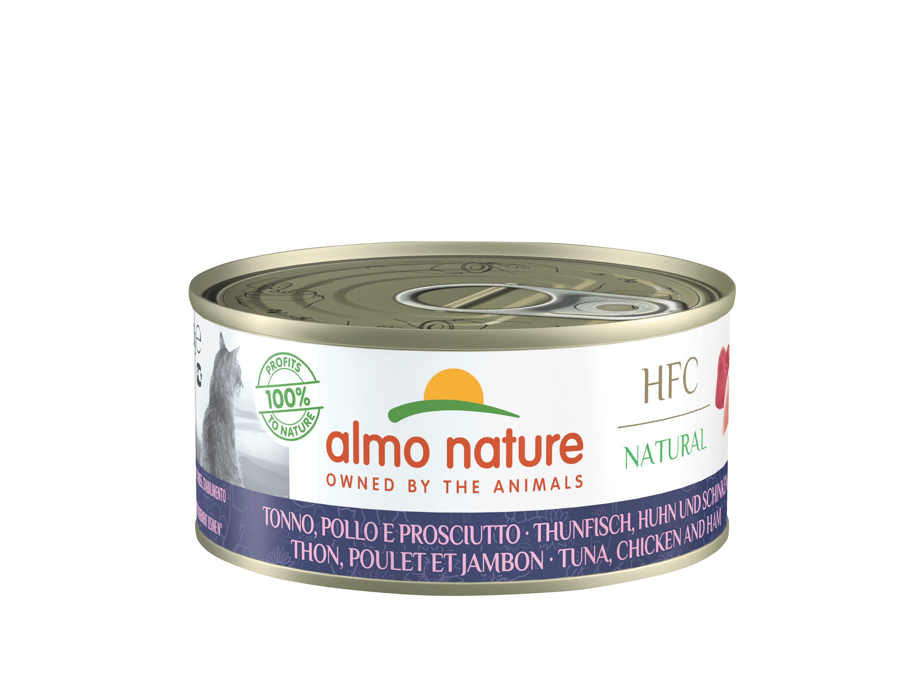 Almo Nature HFC Natural mit Thunfisch, Huhn und Schinken Katzen-Nassfutter (150 g)