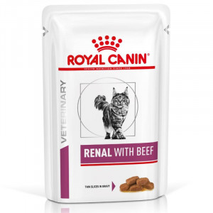 Royal Canin Renal mit Rind Katzen-Nassfutter 3 Kartons (36 x 85 g)