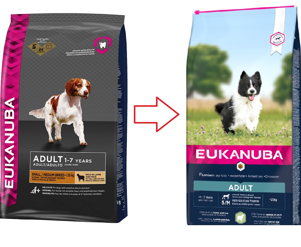 Eukanuba Adult Kleine/Mittelgroβe Rassen mit viel Lamm & Reis Hundefutter