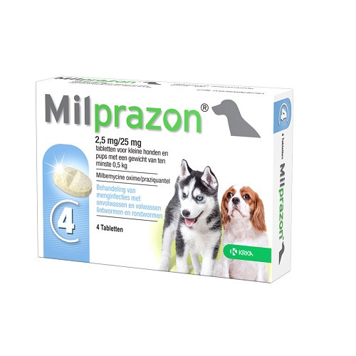 Milprazon Ontwormingskuur hond en puppy (0,5 - 5 kg