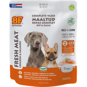 BF Petfood Frischfleisch Huhn mit Lachs Hundefutter Portionspackungen