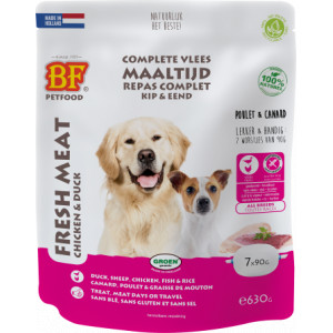 BF Petfood Frischfleisch Huhn mit Ente Hundefutter Portionspackungen