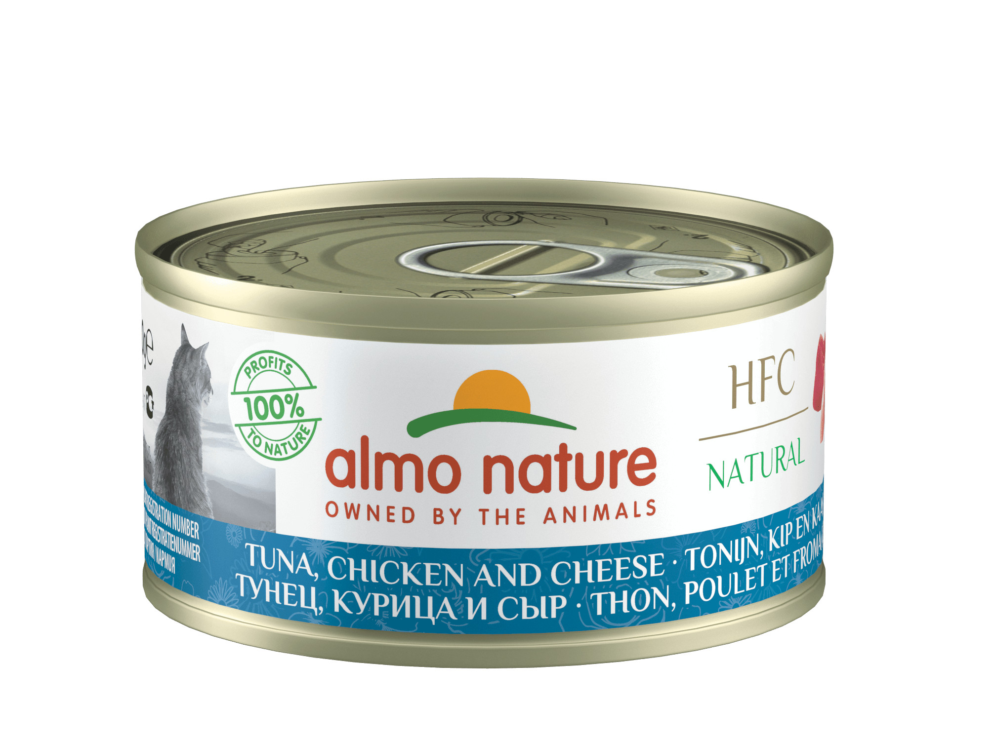Almo Nature HFC Natural Thunfisch mit Huhn und Käse Katzen-Nassfutter (70 g)