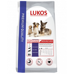 Lukos Puppy & Junior Medium/Large Hundefutter 12 kg