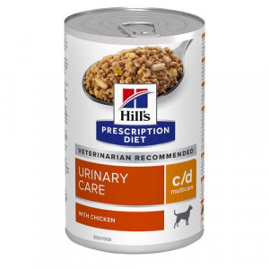 Hill’s Prescription Diet C/D Multicare Urinary Care Nassfutter für Hunde mit Huhn (Dose) 4 Paletten (48 x 370 g)