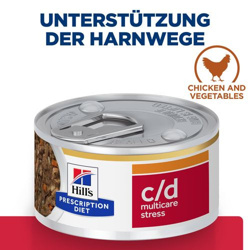 Hill’s Prescription Diet C/D Urinary Stress Stoofpotje 82 g blik kattenvoer