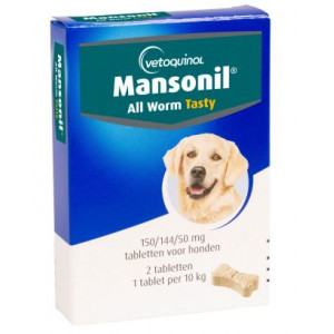 Mansonil All Worm Dog tasty bone für den Hund 3 x 6 tabletten