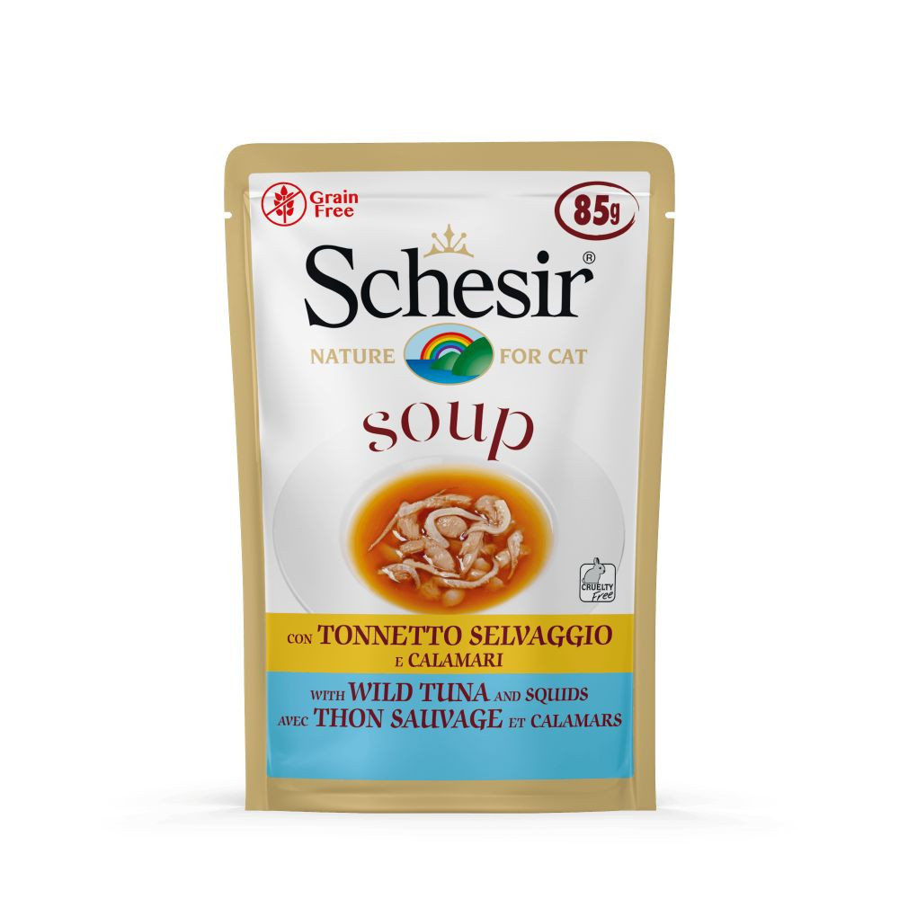 Schesir Cat Soup Wilde Tonijn & Inktvis