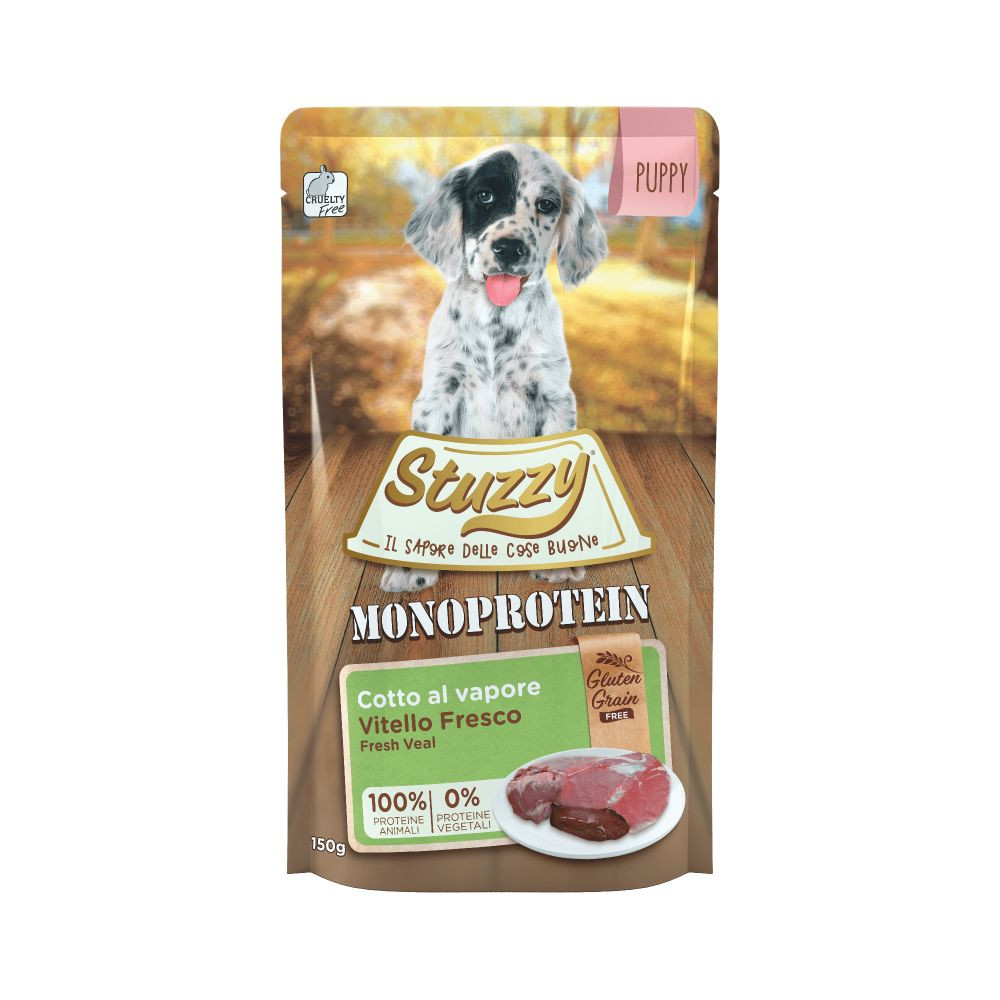 Stuzzy Dog Grain Free Monoprotein kalf nat puppyvoer 150 gr.