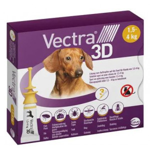 Vectra 3D XS Spot-on hond 1,5 - 4 kg (3 pipetten)
