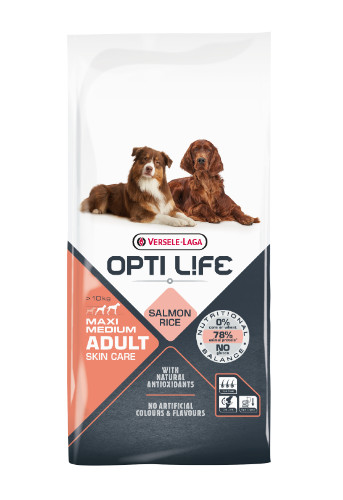 Opti Life Adult Skincare Medium/Maxi Hundefutter mit viel Lachs&Reis
