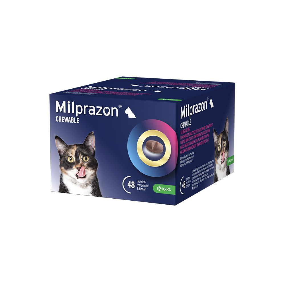 Milprazon Chewable 16 mg / 40 mg grote kat