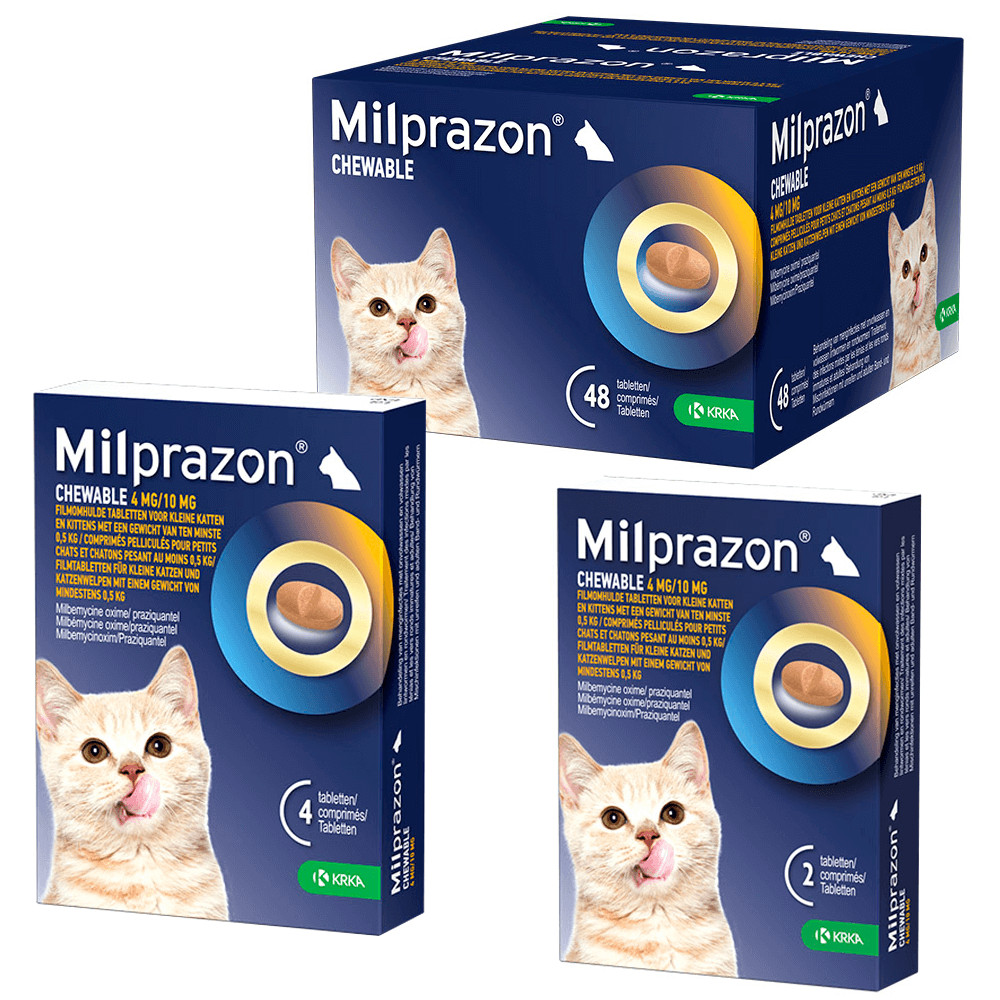 Milprazon Chewable 4 mg / 10 mg kitten en kleine kat