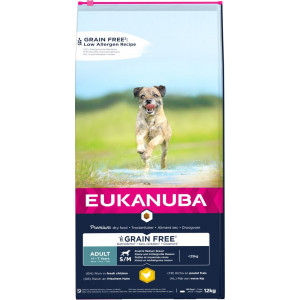 Eukanuba Adult Small & Medium Huhn getreidefreies Hundefutter 2 x 12 kg