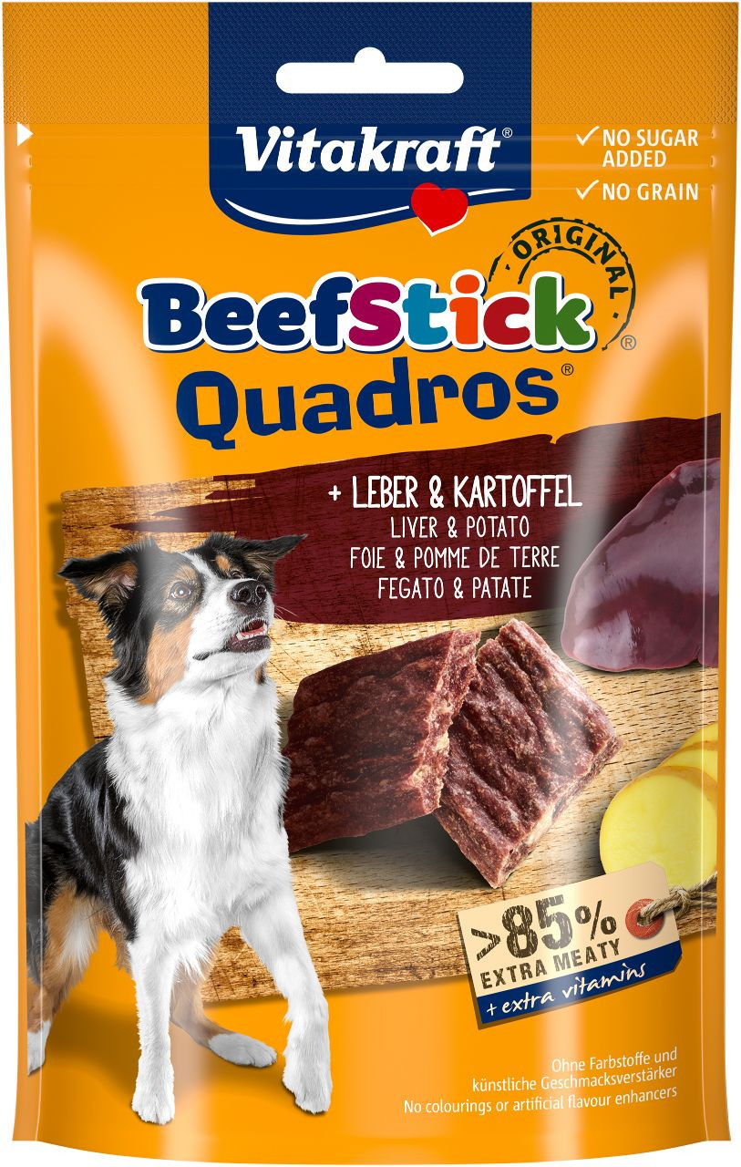 Vitakraft Beefstick Quadros met lever & aardappel hondensnack (70 g)