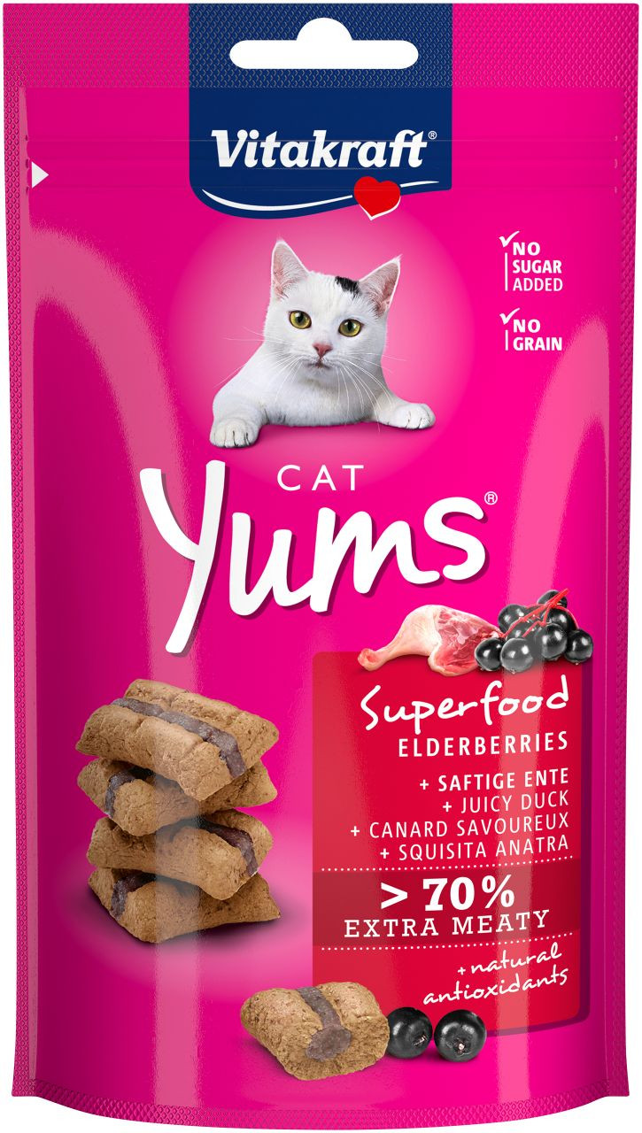 Vitakraft Cat Yums Superfood met vlierbes kattensnack (40 g)