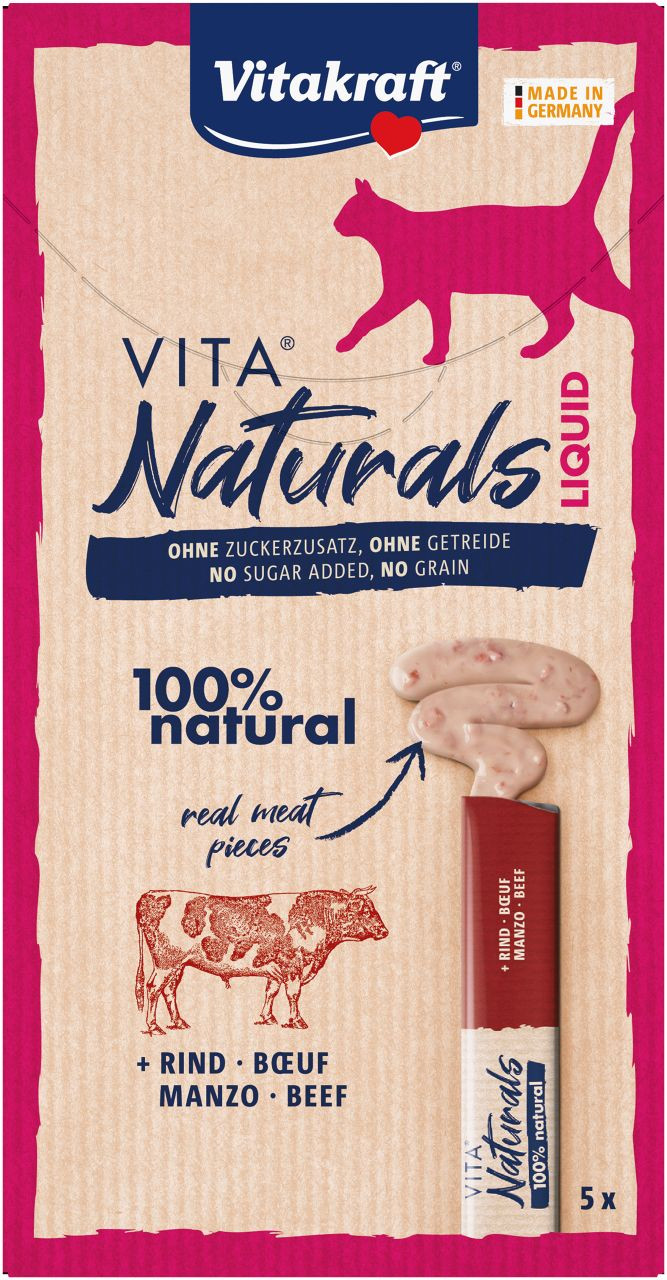 Vitakraft Vita Naturals Liquid kattensnack met rund (5 st.)