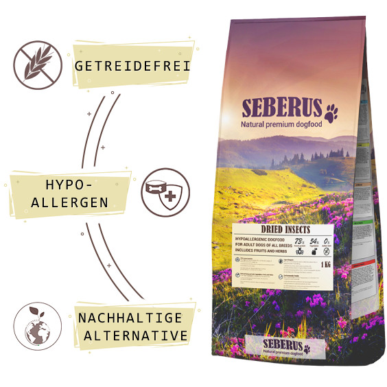 Seberus Dried Insects  –  natuurlijk graanvrij hondenvoer