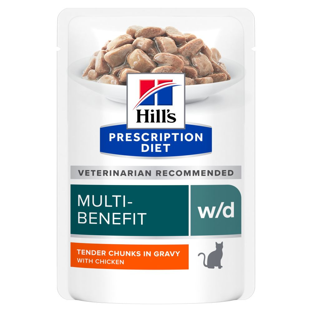 Hill's Prescription Diet W/D Multi-Benefit natvoer kat met kip maaltijdzakje