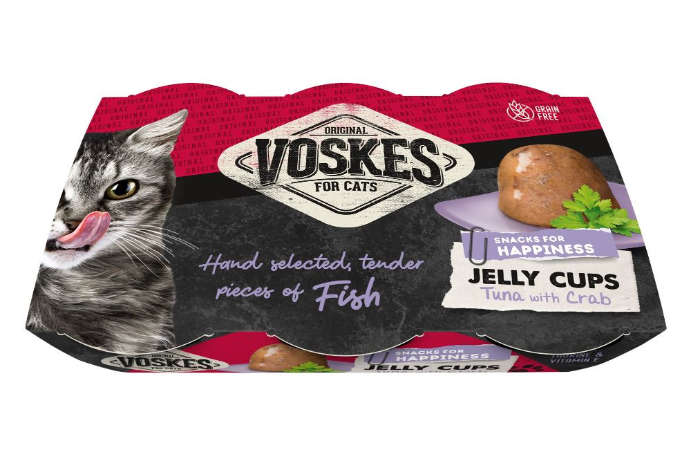 Voskes Jelly Cups tonijn met krab kattensnack (6x25 g)