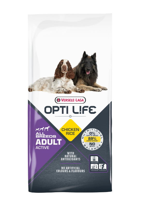 Opti Life Adult Active All Breeds mit viel Huhn & Reis Hundefutter