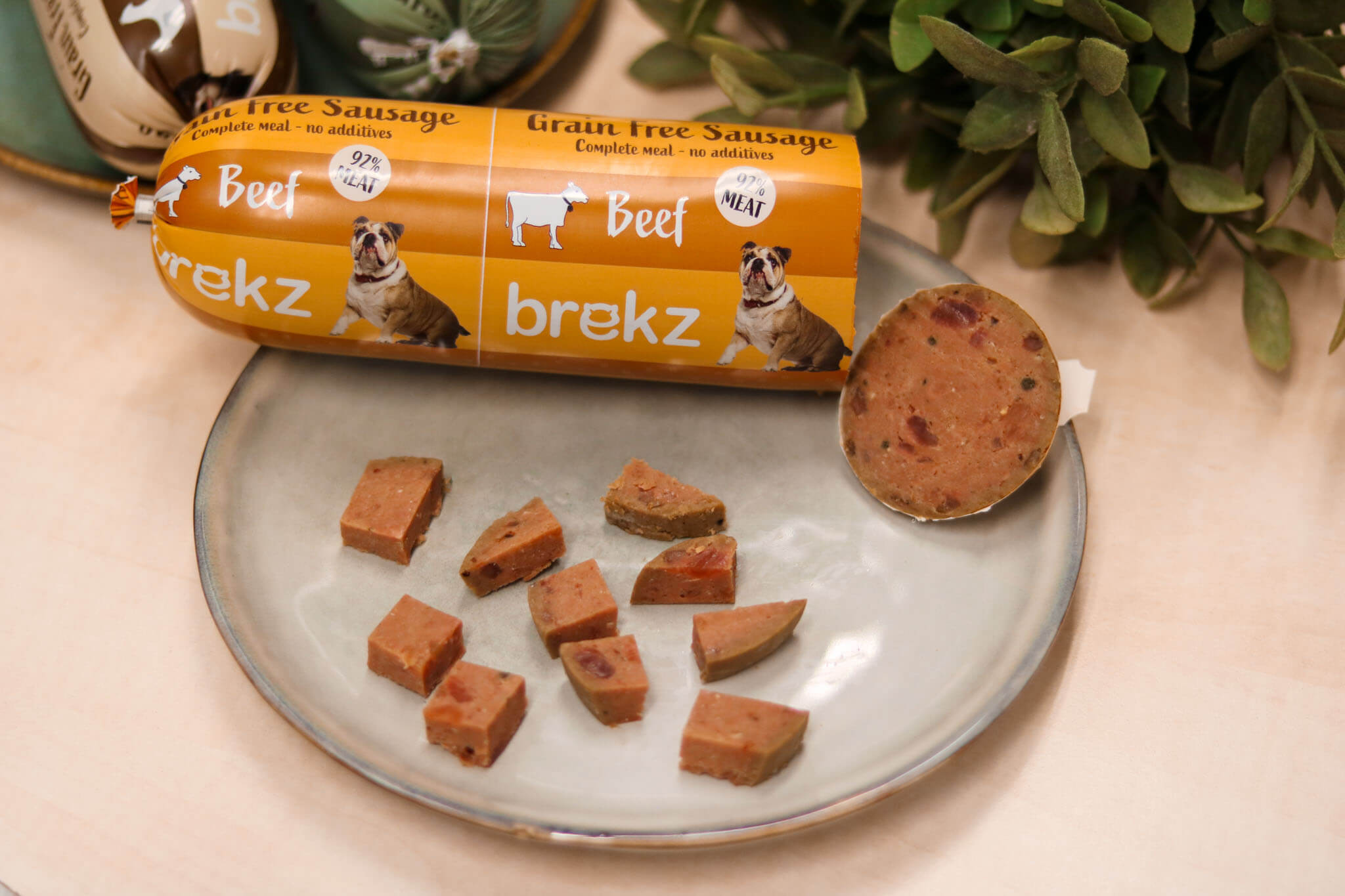 Brekz graanvrije worst rund voor de hond (600 gr)