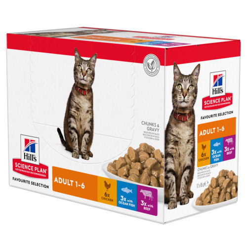 Hill's Adult Favourite Selection Multipack Katzen-Nassfutter 85 g