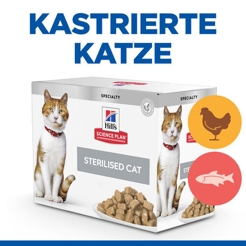 Hill's Sterilised Cat Adult Kombi Huhn Lachs Katzen-Nassfutter 85g